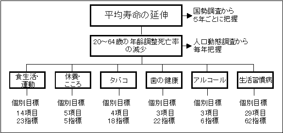 全体目標と各分野毎の目標指標